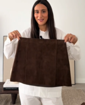 ZARA BNWT 2025. BROWN SHORT LEATHER SUEDE SKIRT. 5129/241/7005129 - $172.13