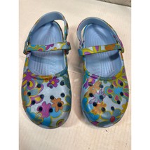 Crocs Classic Clog Flower Power Girls Blue 2-Straps Multi Color Size 7/8 - $465.54 MXN