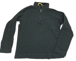Mountain Hardwear Sweater Mens Large Green Quarter Zip Wool Blend Jacket Fleece - $29.65