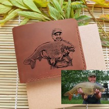 Carp Fishing Gift Personalized Engraved Photo Wallet. Сustomized Picture Wallet - £35.96 GBP