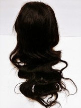 24&quot; 100% Human Hair Lace Front Wig Brand New Black Wavy - £148.73 GBP