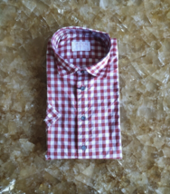 Thomas Pink London Tailored Fit Short Sleeve Check Shirt $149 Worldwide Shipping - £69.82 GBP