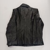 Worthington RN#93677 Women's Black Genuine Leather Full Zip Jacket Size Medium image 2