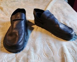 Size 10 OTZ Shoes Men&#39;s OG WRL Slip On Black Leather Internal Sock System - $74.80