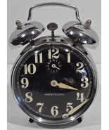 Vtg Westclox Chrome 12070 Wind-Up Alarm Clock For Repair As-Is Made in B... - $346.24 MXN
