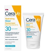 CeraVe Hydrating Sheer Sunscreen SPF 30 for Face &amp; Body ~ 3 oz Exp 08/2025+ - $20.29 CAD