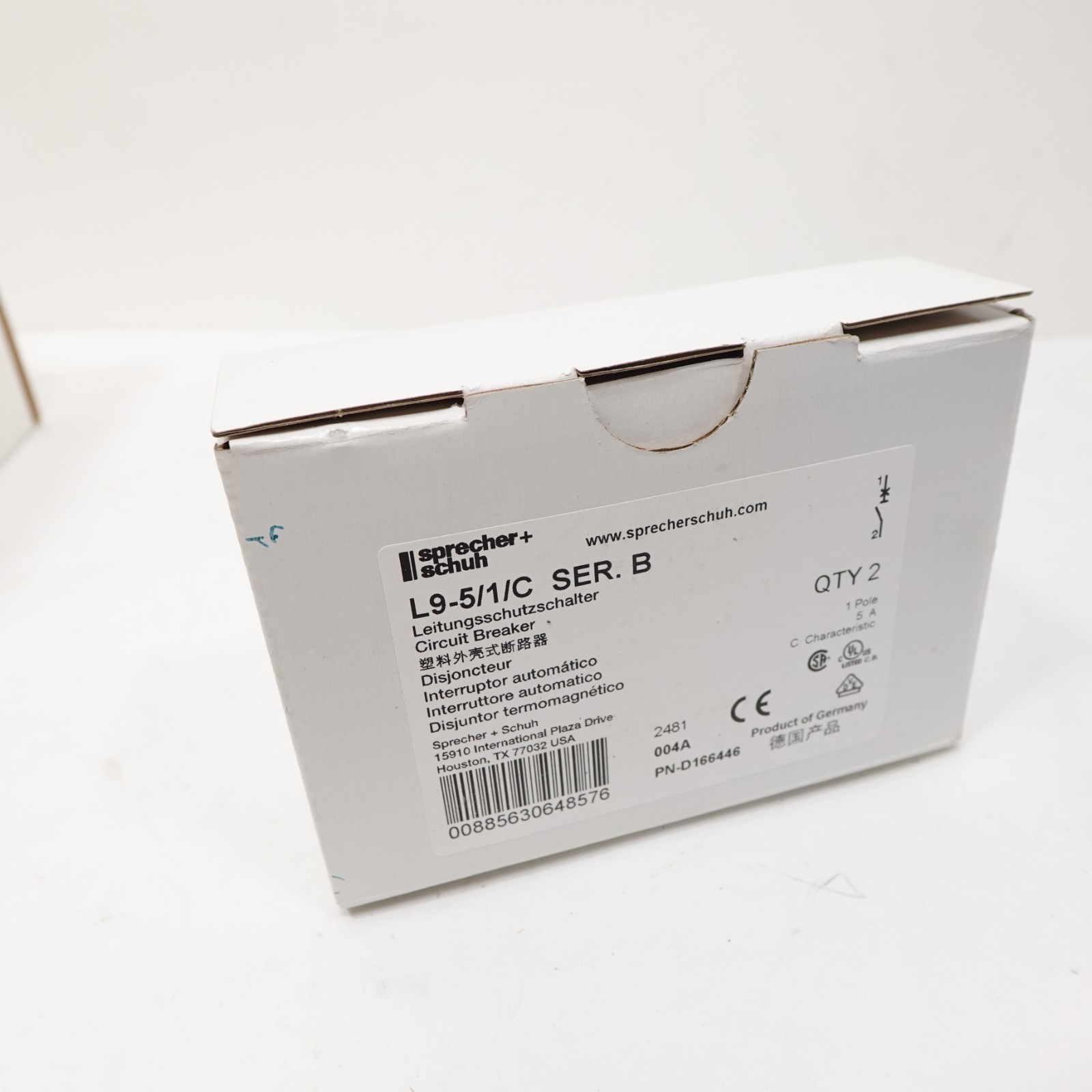 Sprecher + Schuh L9-5/1/C SER. B Circuit Breaker 1-Pole 5A C Curve (Lot of 2) Item image 2