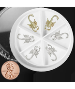 NAIL CHARM ALLOY Scorpion Golden &amp; Silvery Tones 6pc - $19.01 CAD