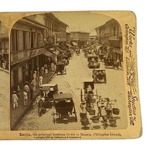 Antique Stereoscope Card Manila Philippines Escolta Business St Photogra... - £11.00 GBP