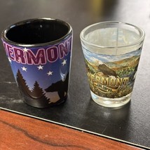 2 Vermont Shot Glass Green Mountain State Handle Bear Moose Eagle Deer B... - $19.79