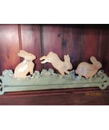 UNIQUE HAND PAINTED WITH BUNNIES METAL TOWEL RACK - $32.73