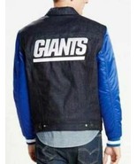 Mens Jacket NFL Football Levis NY Giants Blue Denim Varsity Trucker $158... - £64.20 GBP