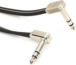 Ernie Ball Flat Ribbon Stereo Patch Cable, 6In, Black (P06408) - $38.99