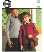 Vintage Sirdar Knitting Pattern No 4377: Boys &amp; Girls Sweaters - €3,41 EUR