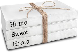 Home Sweet Home Sign Decorative Books - Set Of 3 White Rustic Blank, Bla... - $33.95