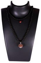 7 Mukhi Nepali Rudraksha Guru Mani with 108+1 Beads of 5 Mukhi Rudraksha Mala - £30.68 GBP