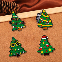 4 Pieces Christmas Trees Brooch Metal Brooch Christmas Gifts - £10.22 GBP