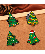 4 Pieces Christmas Trees Brooch Metal Brooch Christmas Gifts - £10.35 GBP