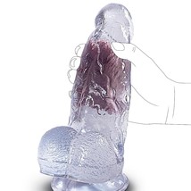 2.2Lb Huge Thick Clear Dildo 9.2&#39;&#39; With Small Glans, Tapered Giant Realistic Cle - £39.33 GBP