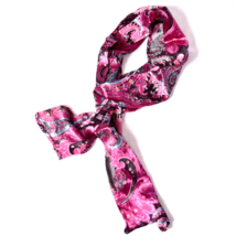 Women&#39;s Pink Paisley Silky Scarf - $10.21
