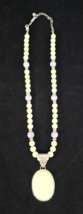 Jay King DTR Lime Green Chrysoprase Bead Necklace 21&quot; Sterling Silver Pendant - £142.75 GBP