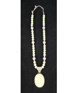 Jay King DTR Lime Green Chrysoprase Bead Necklace 21&quot; Sterling Silver Pe... - £140.75 GBP
