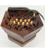 Antique 1800&#39;s C Jeffries Concertina Accordion 20 Button Wood Hard Case ... - £1,178.74 GBP