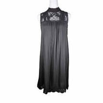Alter&#39;d State Women&#39;s Black Baby Doll Dress Flowy Lace High Collar Size M - $26.66