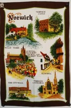 Norwich England UK Souvenir 100% Cotton Kitchen Tea Towel Made in Britai... - $9.46