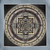 HAND-PAINTED, KALACHAKRA MANDALA, TIBETAN, THANGKA, THANKA, ORIGINAL PAI... - $2,340.56 MXN