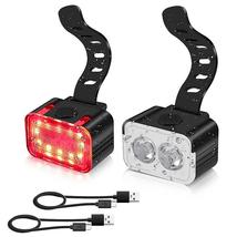 2pcs Bike Light Set Waterproof Bicycle Headlight Rear Light Usb Rechargeable - £17.15 GBP