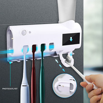 Uv Light Toothbrush Sterilizer Holder Cleaner W/ Automatic Toothpaste Di... - £29.53 GBP