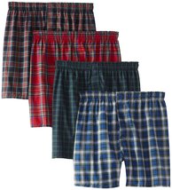 Hanes Men&#39;s 4-Pack FreshIQ Boxer with ComfortFlex Waistband, Assorted Tartan Pla - £26.62 GBP