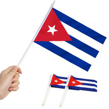 Anley Cuba Mini Flag 12 Pack - Hand Held Small Miniature Cuban Flags on Stick - £6.32 GBP