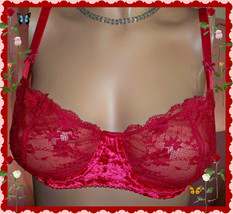 36D Red Velvet Lace Wicked Dream Angel Uplift Push Up Wo Pad Victorias Secret Bra - £31.45 GBP