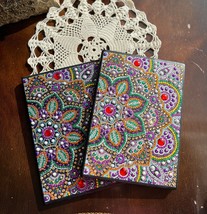 5D Purple/Green/Gold Mandala Floral Design Journal with Rhinestone Diamond Embro - $19.95