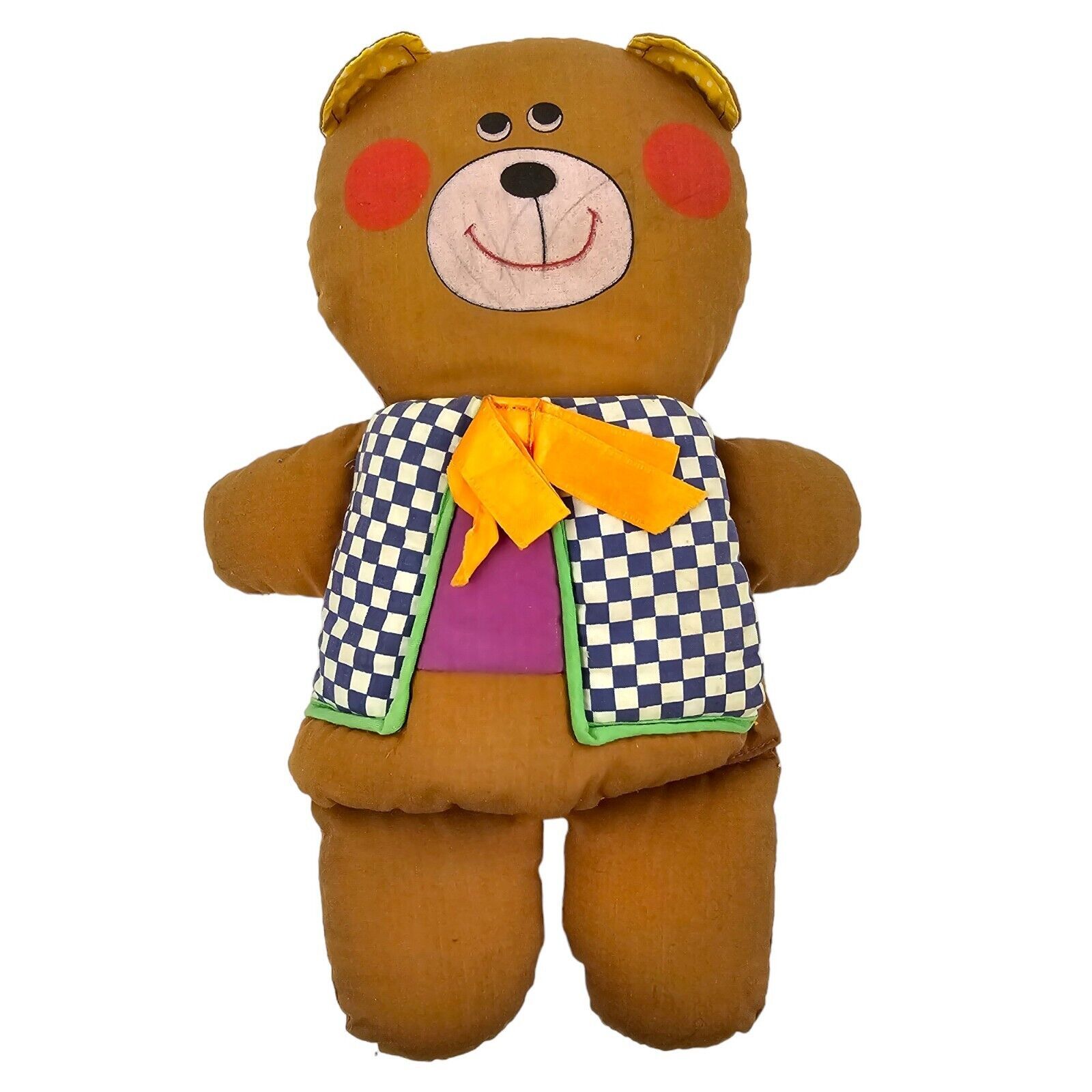 Playskool Three Bears Hug Book Plush Bear Storybook Brown Cloth Doll Toy 1973 - $14.94