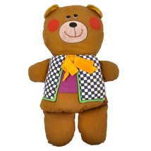 Playskool Three Bears Hug Book Plush Bear Storybook Brown Cloth Doll Toy 1973 - £11.70 GBP