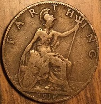 1918 Great Britain George V Farthing coin - £1.85 GBP