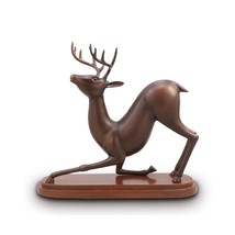 SPI Home Stretching Deer Cast Aluminum and Wood Tabletop Statue - £188.46 GBP