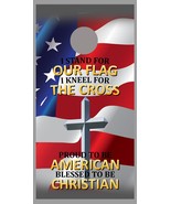 Cross American Flag Kneel Corn Hole Board Decal Wrap - $27.42 CAD+