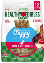 Nylabone Healthy Edibles Natural Puppy Chew Treats Lamb and Apple Flavor 12 coun - £22.56 GBP