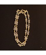 Vintage Gold Tone Seed Faux Pearl Cluster Necklace Twisted Links - €11,67 EUR