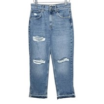 WE THE FREE distressed high rise raw hem straight leg crop jeans size 26 - $33.87