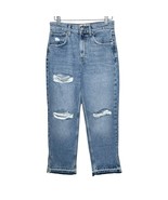 WE THE FREE distressed high rise raw hem straight leg crop jeans size 26 - $33.87