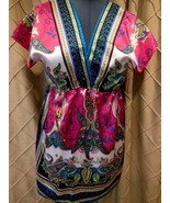 Ultra Flirt Womens Scarf Blouse size L  loose fit Low cut long  - $18.94 CAD