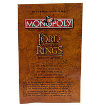 Monopoly Lord Of The Rings Game Instructions Trilogy Edition 2003 Free Shipping - £3.88 GBP