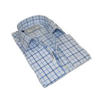 Men's Shirt Charles TYRWHITT Turkey 100% Cotton French Cuffs CHT-5 Blue Plaid image 4