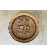 Lowenbrau Plastic German Beer Barrel Keg 15&quot; Wall Faux Wood Sign Man Cav... - $95.04
