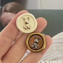 18mm Metal Shank Buttons, Cute Bunny Buttons, Clothing Buttons - 5 Pieces - $8.62